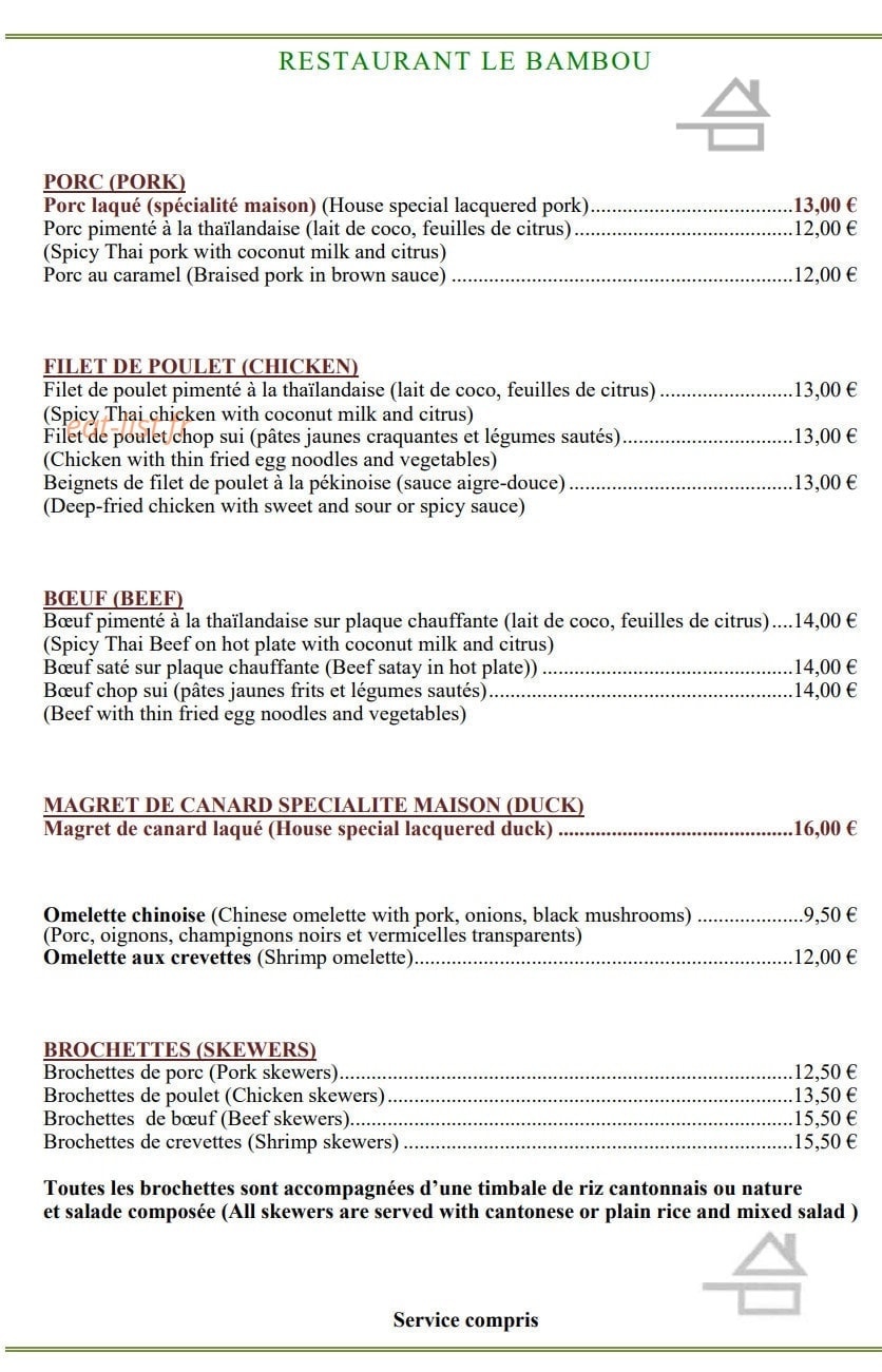 Le Bambou — carte page 3
