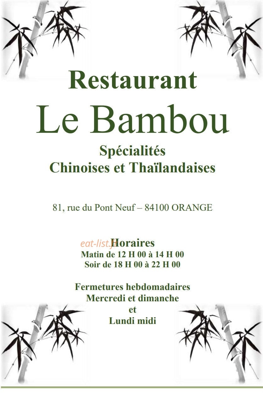 Le Bambou — carte page 1
