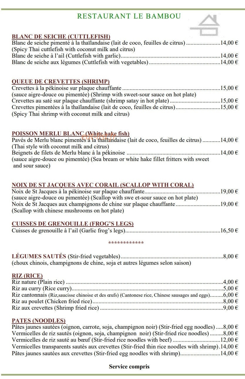 Le Bambou — carte page 4