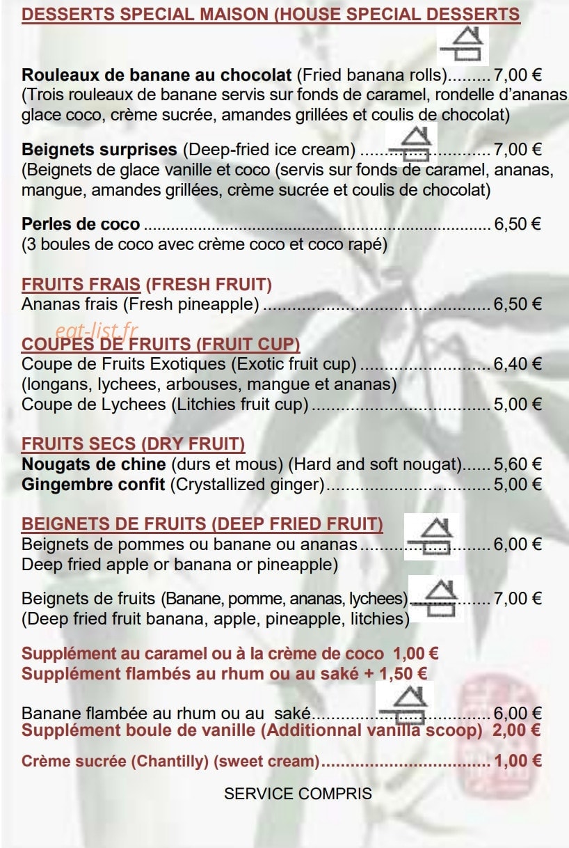 Le Bambou — carte page 10