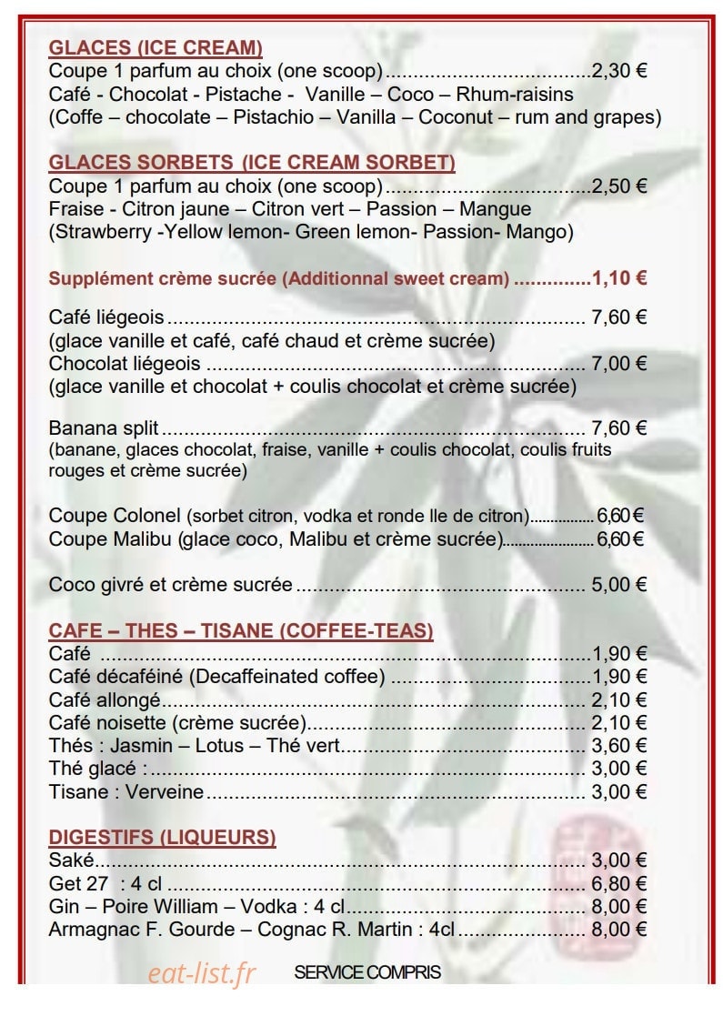 Le Bambou — carte page 11