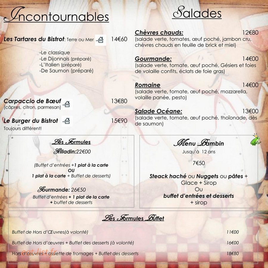 Le Bistrot de Châteauneuf — carte page 2