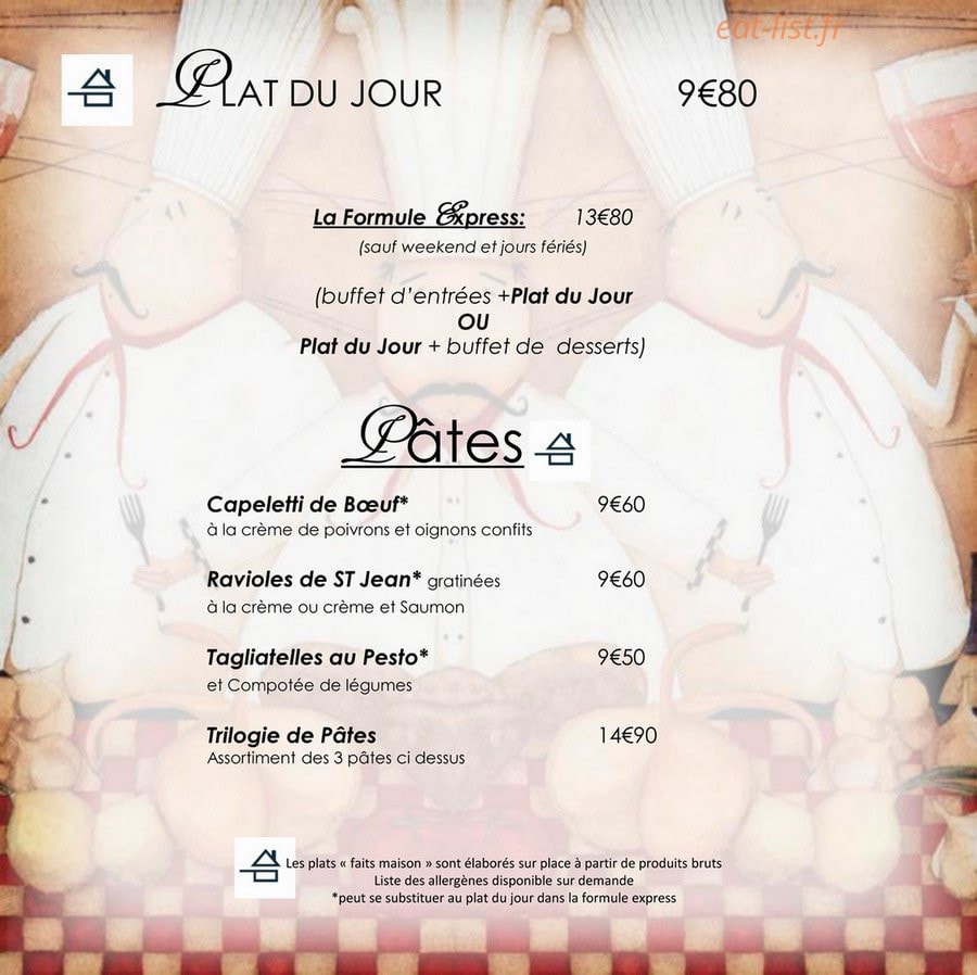 Le Bistrot de Châteauneuf — carte page 1
