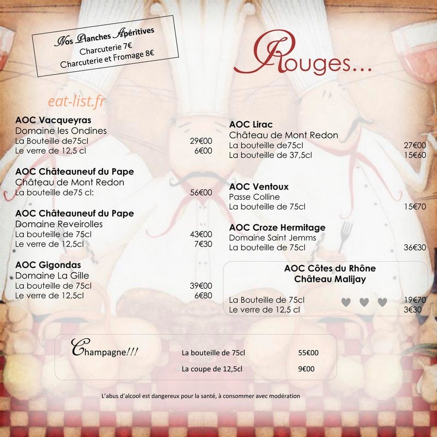 Le Bistrot de Châteauneuf — carte page 5