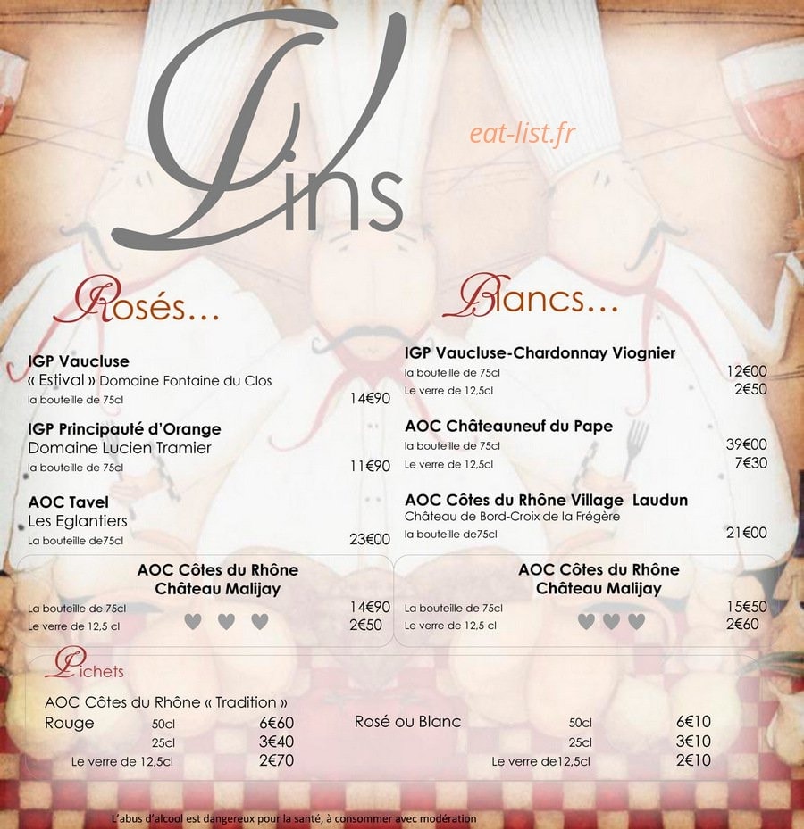 Le Bistrot de Châteauneuf — carte page 4