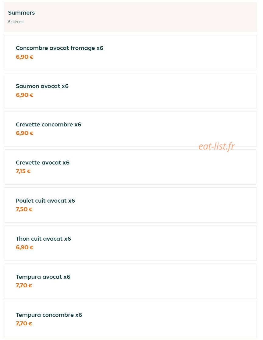 Le Bon Sushi — carte page 10