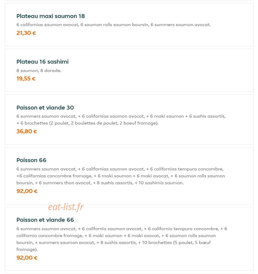 Le Bon Sushi — carte page 4