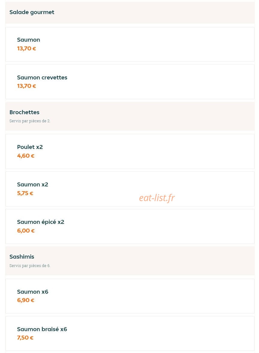 Le Bon Sushi — carte page 5