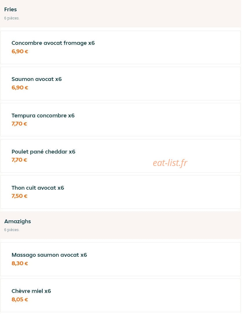 Le Bon Sushi — carte page 12