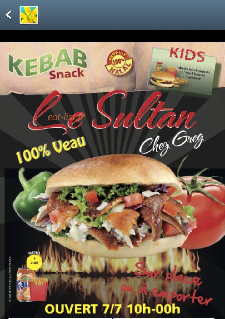 Le Sultan Chez Greg — carte page 1