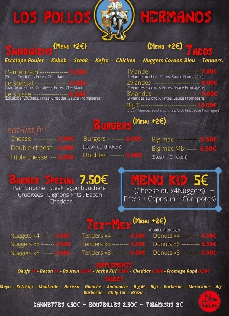 Los Pollos Hermanos — carte page 1