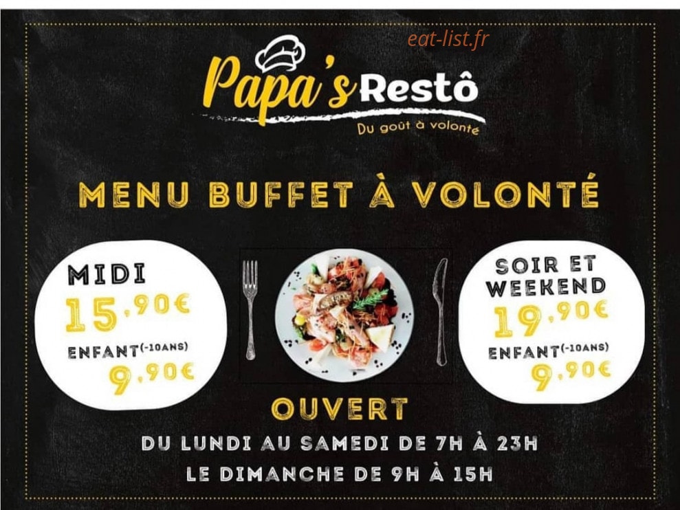 Papa's Resto — carte page 1