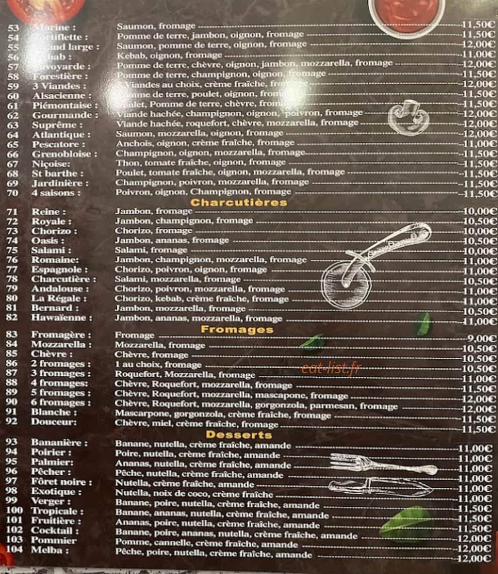 Pizza du Sud — carte page 3