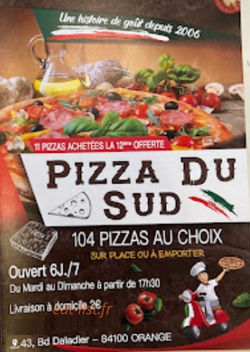 Pizza du Sud — carte page 1