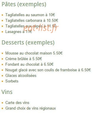 Pizzeria chez Moustache — carte page 2