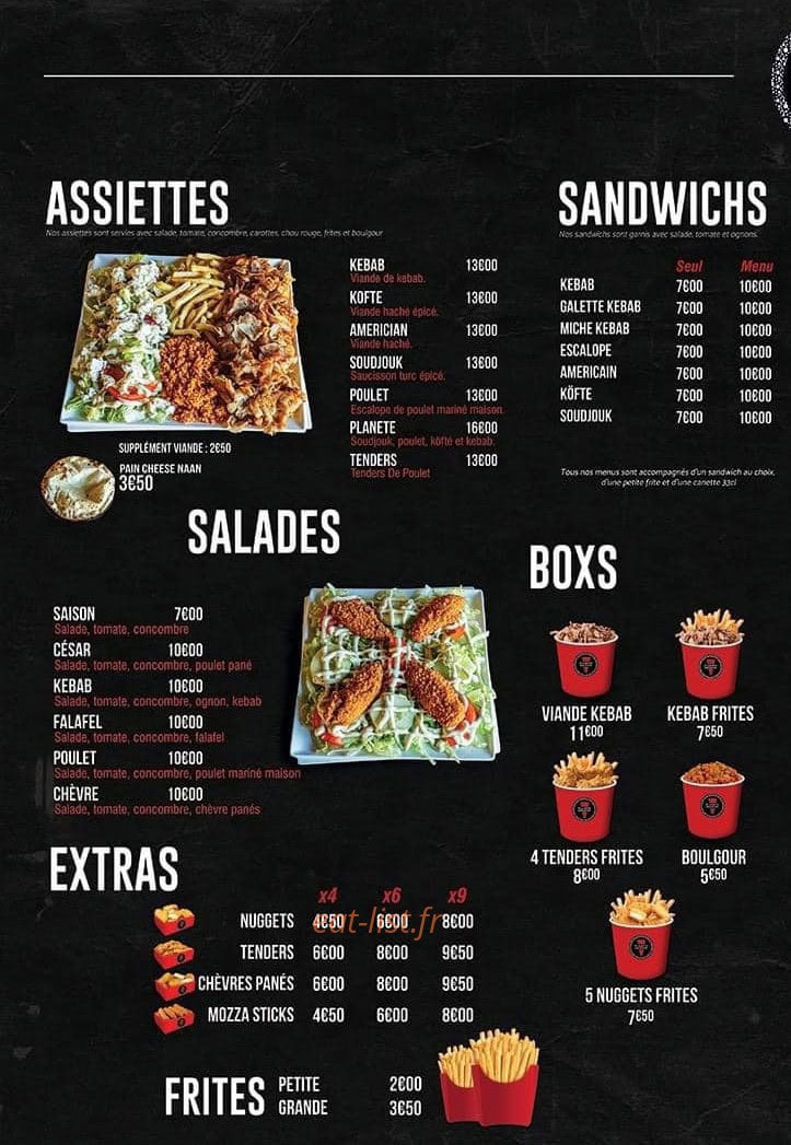 Planete Kebab Naan Tacos — carte page 2