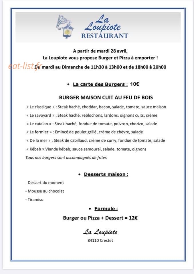 La Loupiote Crestet — carte page 2