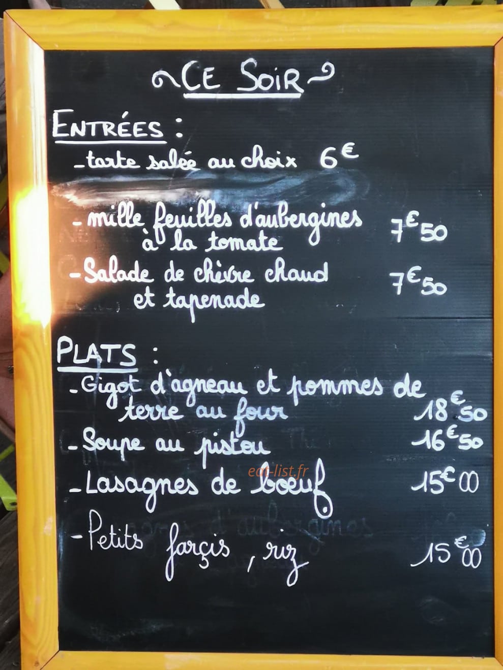 Boulangerie des Tilleuls — carte page 1