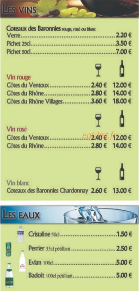 Restaurant Pizzéria de l'Ayguette — carte page 15