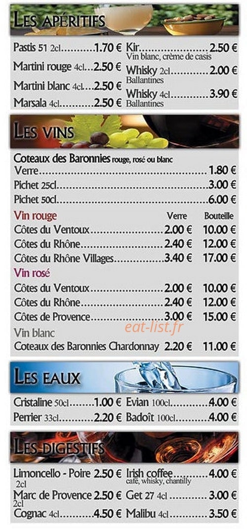Restaurant Pizzéria de l'Ayguette — carte page 2
