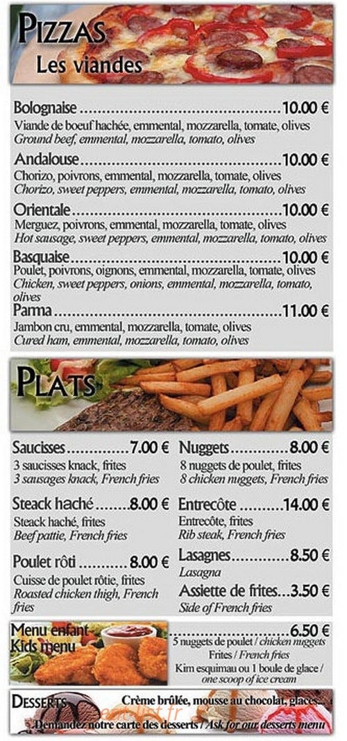 Restaurant Pizzéria de l'Ayguette — carte page 6