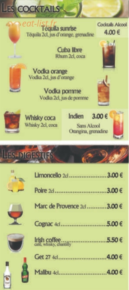 Restaurant Pizzéria de l'Ayguette — carte page 16