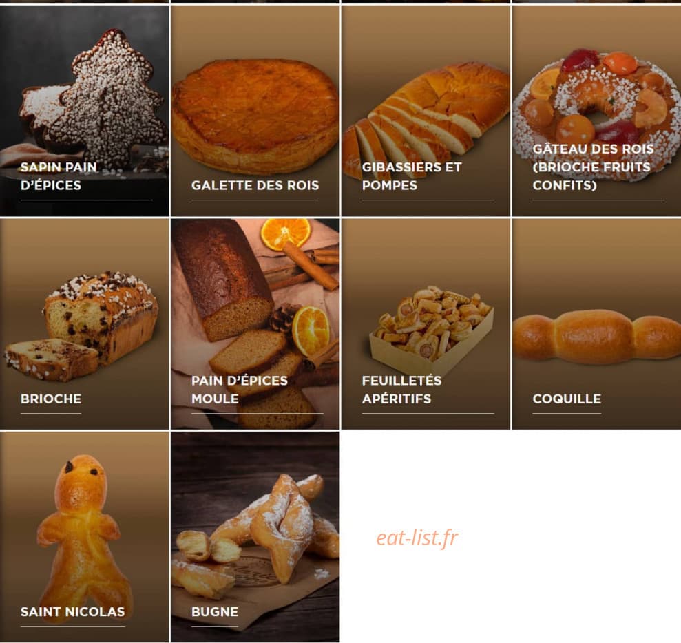 Carte et menu de Boulangerie Marie Blachère à Saint Romain en Viennois — Les produits de fetes suites
