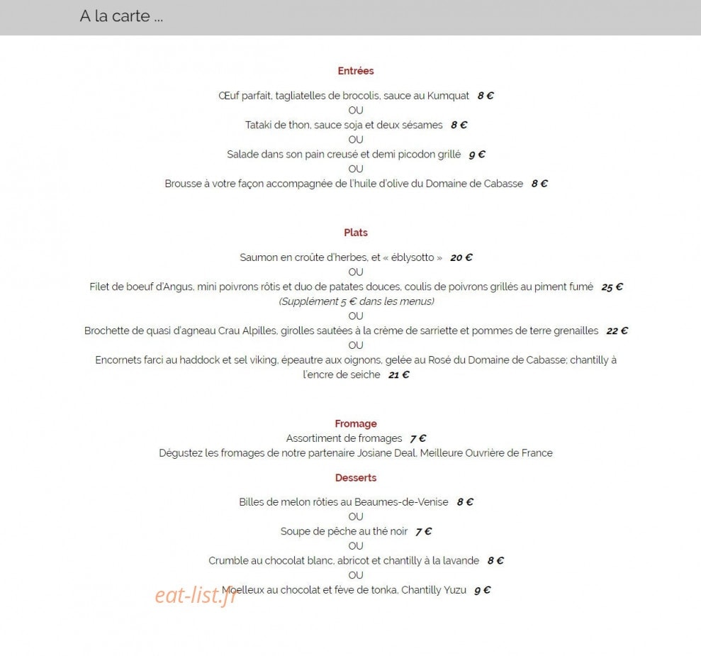 Domaine de Cabasse — carte page 1