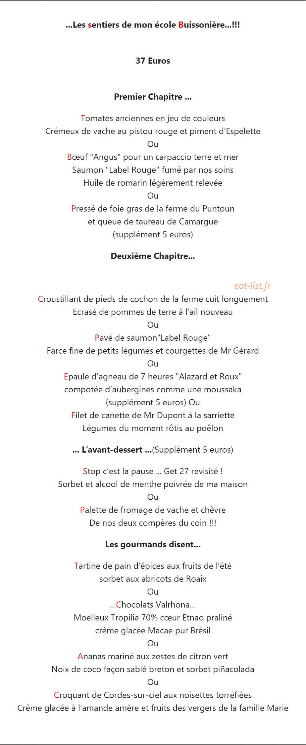 Le Mesclun — carte page 5