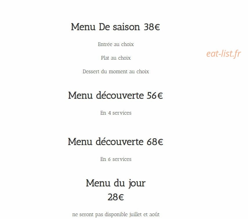 Bistro Du'O — carte page 1