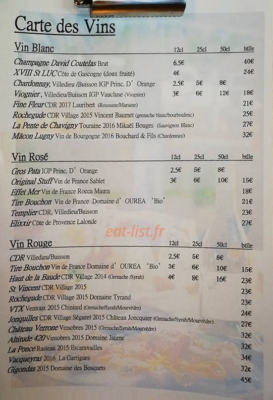 Bistrot 915 — carte page 3