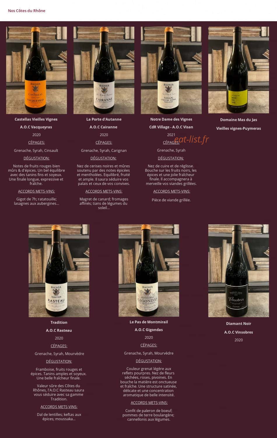 Le 19 sur vins — carte page 7