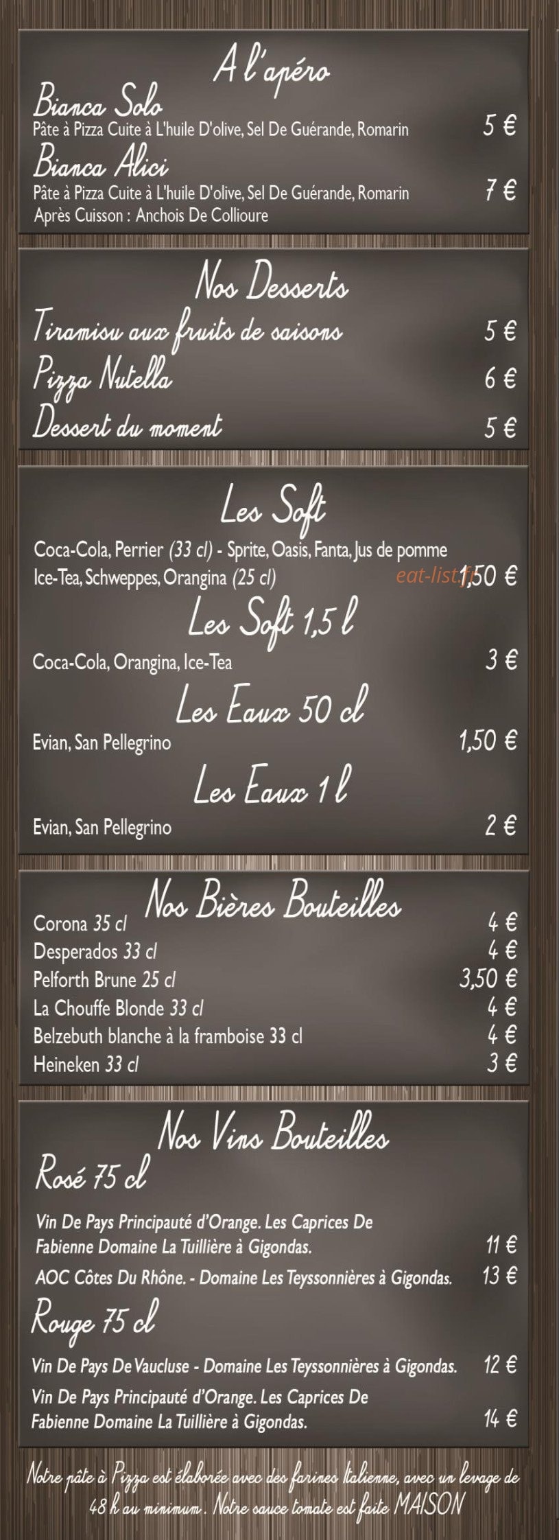 Le Goût De La Pizza — carte page 3