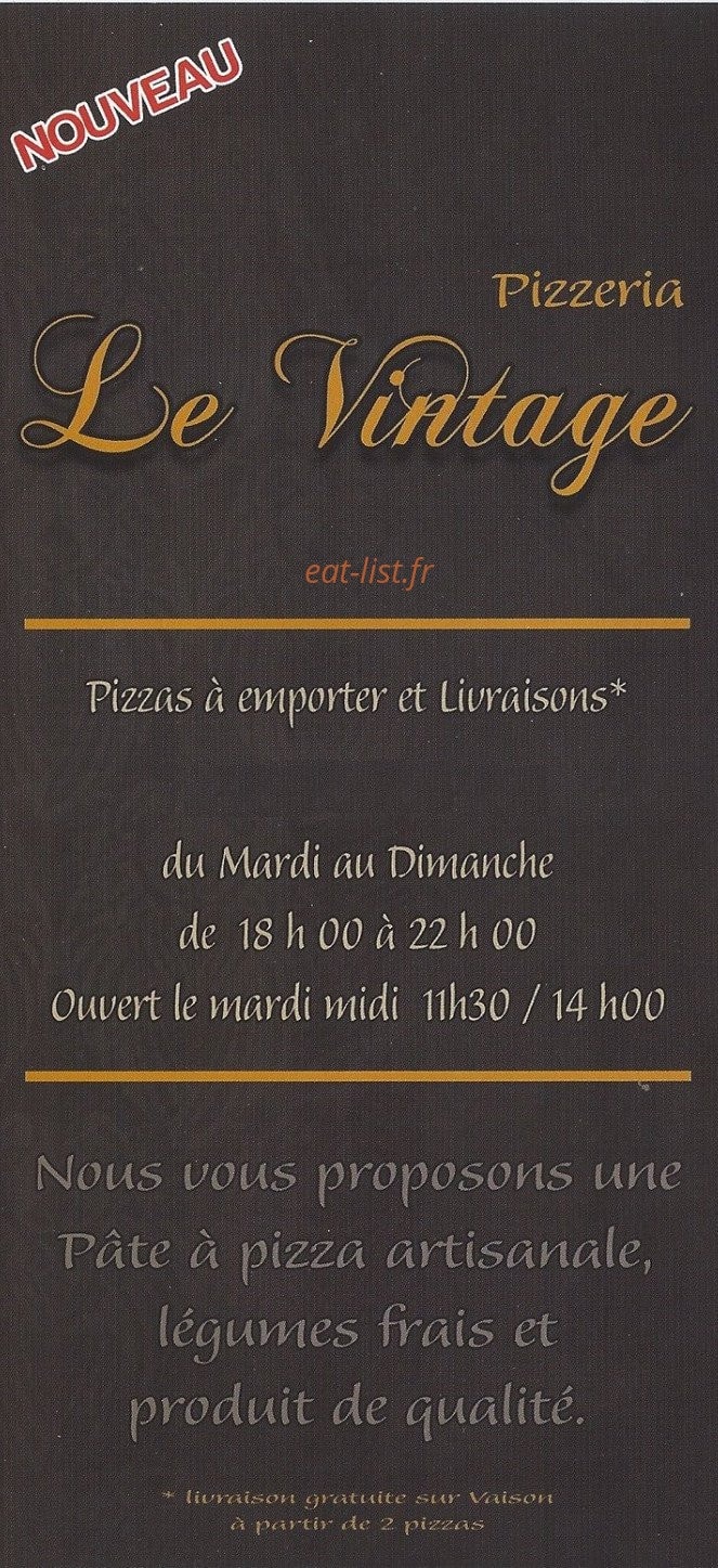 Le Vintage — carte page 1