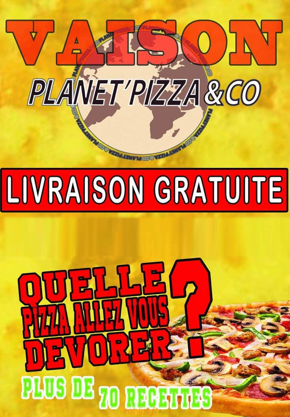 Planet pizza & co — carte page 1