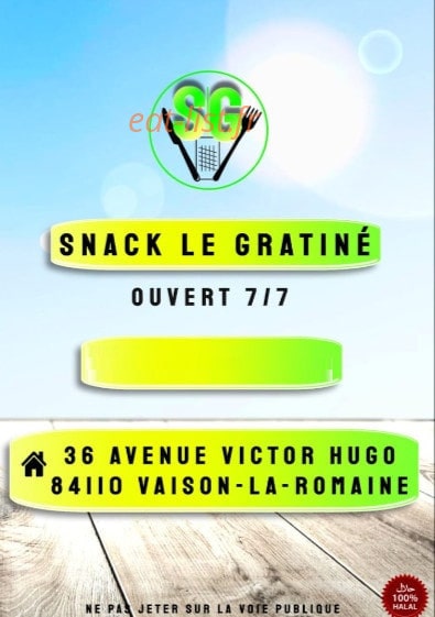 Snack le gratiné — carte page 1