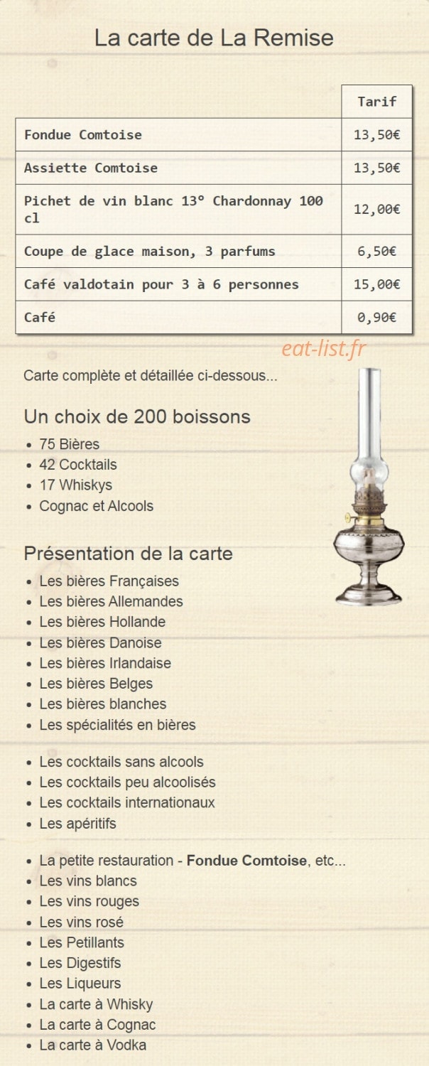 La Remise — carte page 1