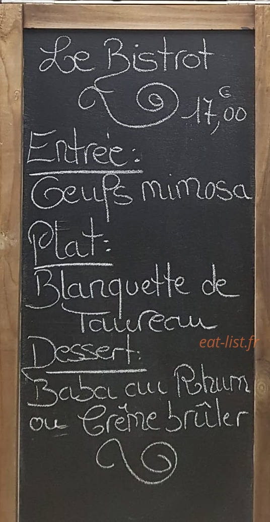 Le Bistrot — carte page 1