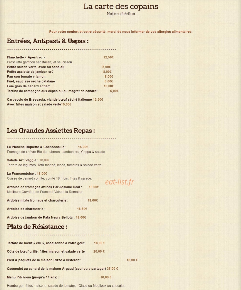Art de Vie — carte page 2