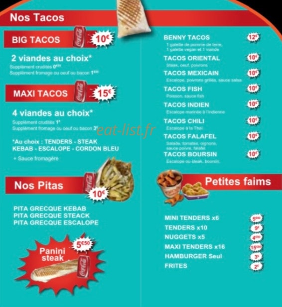 Benny Burger — carte page 2