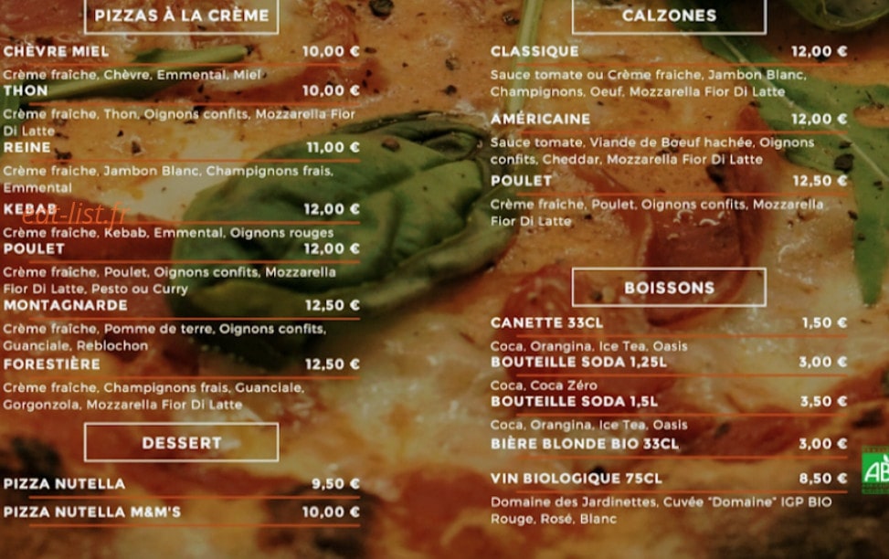 Casa Pizza — carte page 3