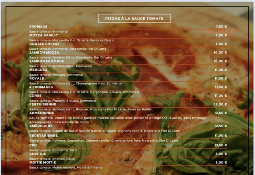 Casa Pizza — carte page 2