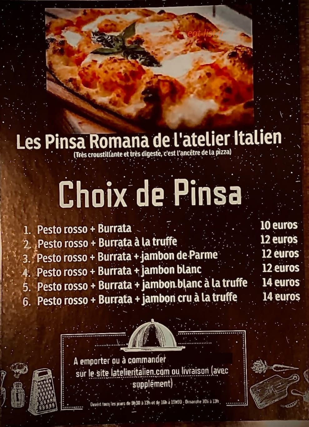 L'Atelier Italien — carte page 1