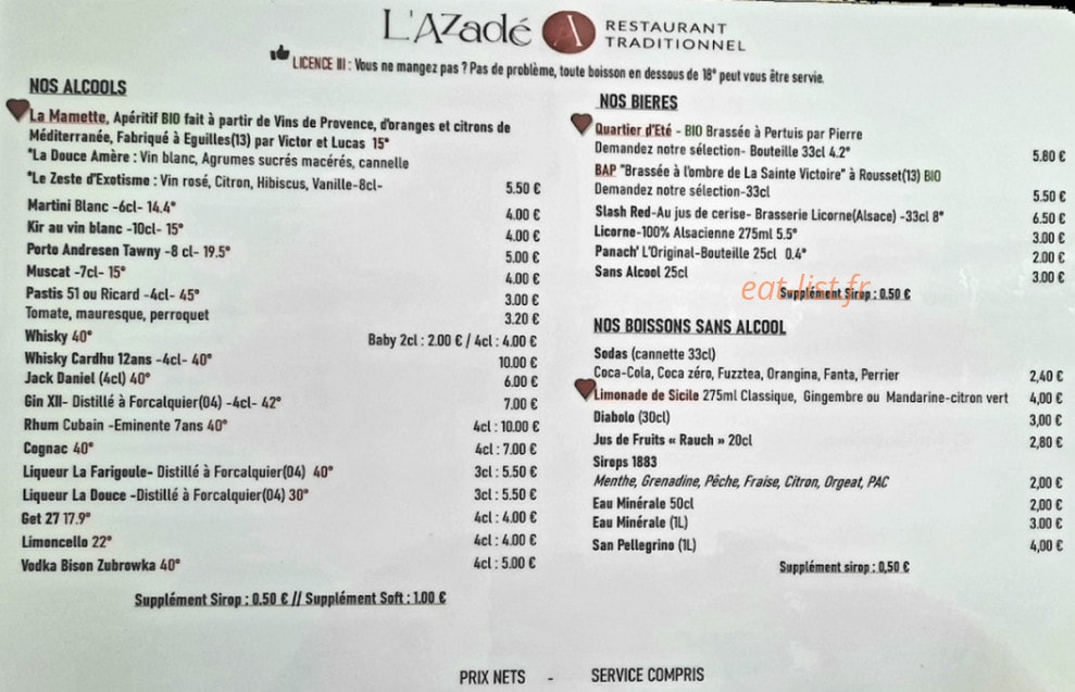 L'Azadé — carte page 1