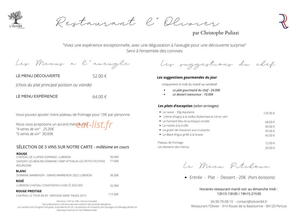 L’Olivier — carte page 1