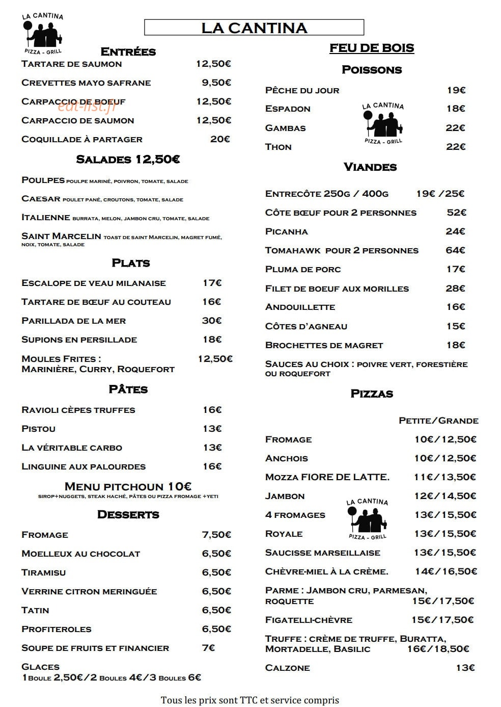 La cantina — carte page 1