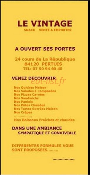 Le Vintage — carte page 1
