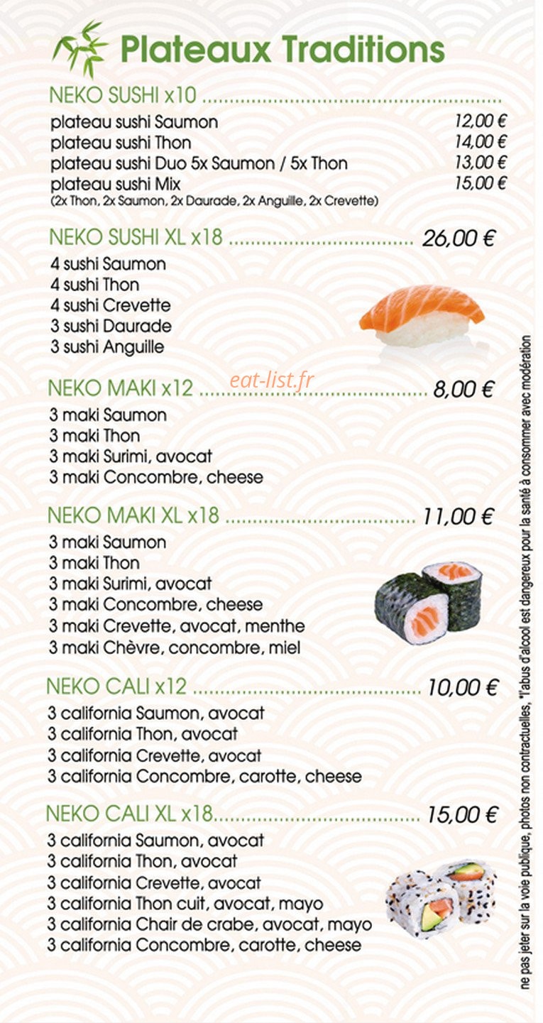 Neko Sushi — carte page 5