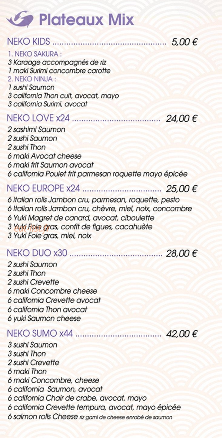 Neko Sushi — carte page 6
