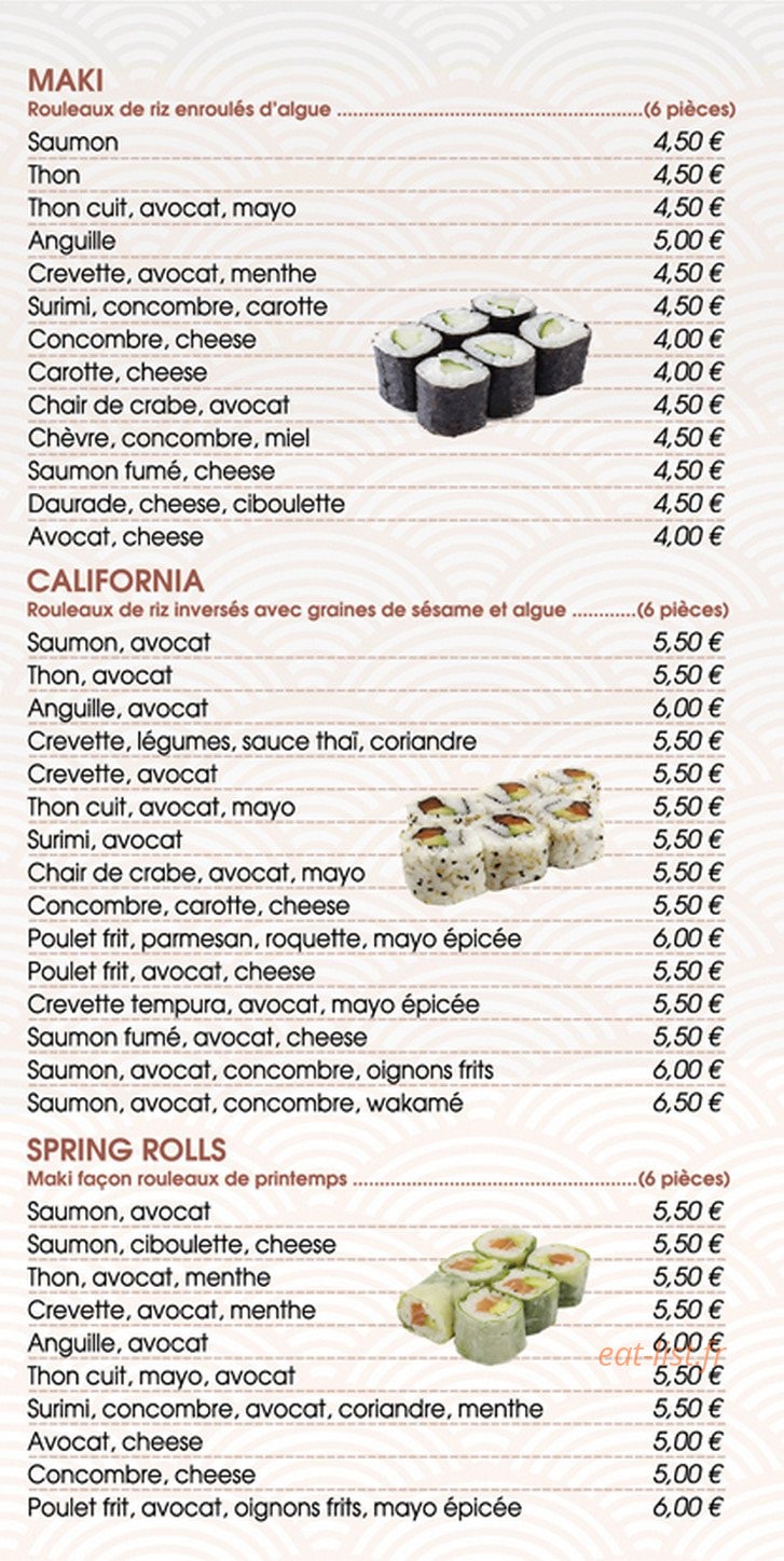 Neko Sushi — carte page 3